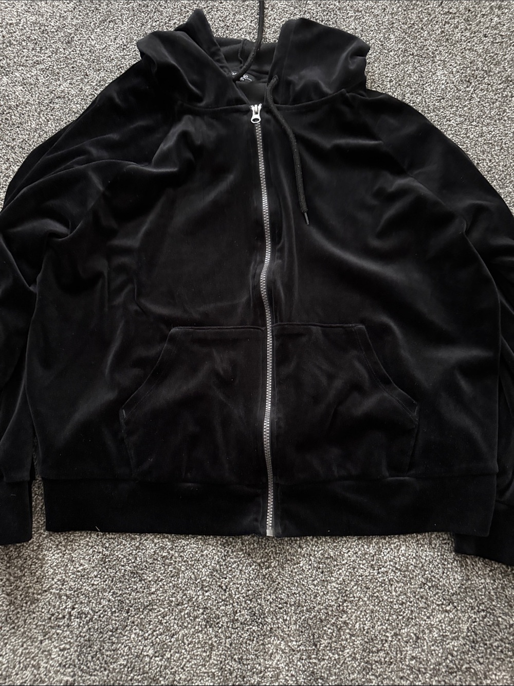 George Black Velour Full-Zip Hoodie Jacket